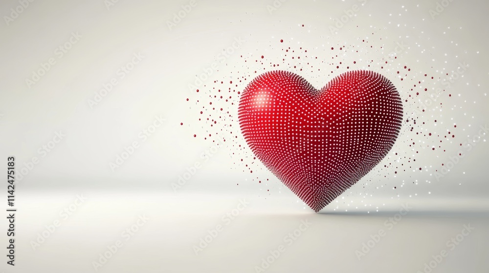 Heart Icon Vector Perfect Love symbol Valentine's Day sign white background dots illustration 3d perspective Heart Icon Vector Perfect Love symbol Valentine's Day sign white background dots illustration 3d perspective
