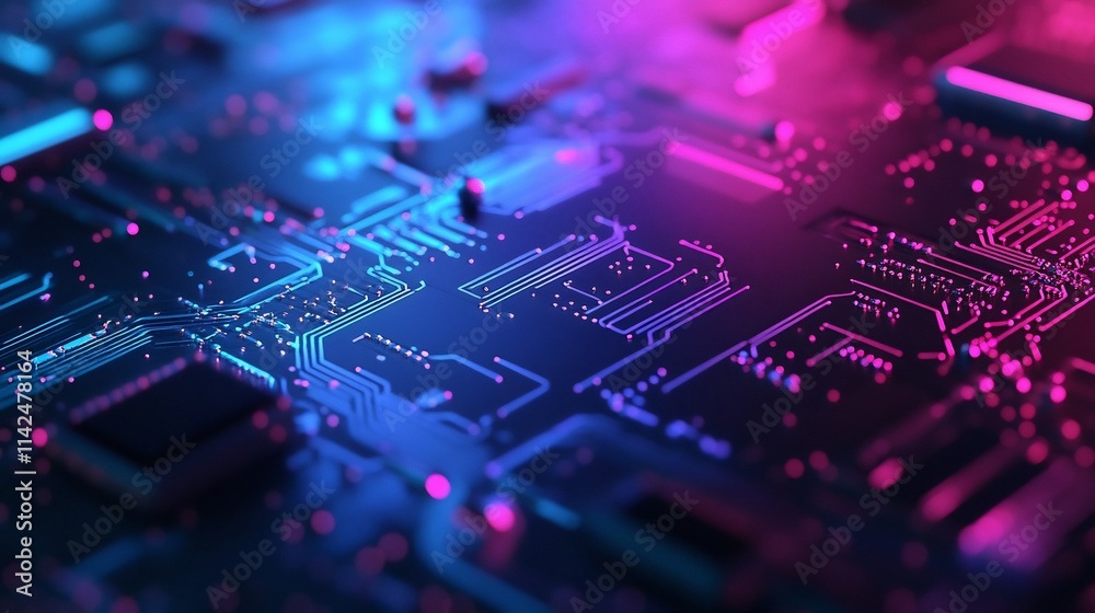 Highly Detailed Quantum Computing Chip with Blue and Purple Illuminating Quantum Circuits Highly Detailed Quantum Computing Chip with Blue and Purple Illuminating Quantum Circuits