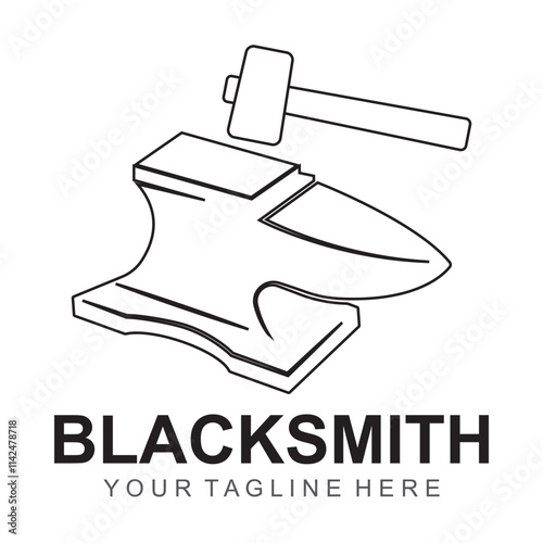 Anvil for Blacksmith Illustration Symbol Vector Logo