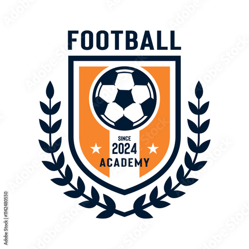 Football Soccer Club Academy Badge Logo Template. Vector illustration