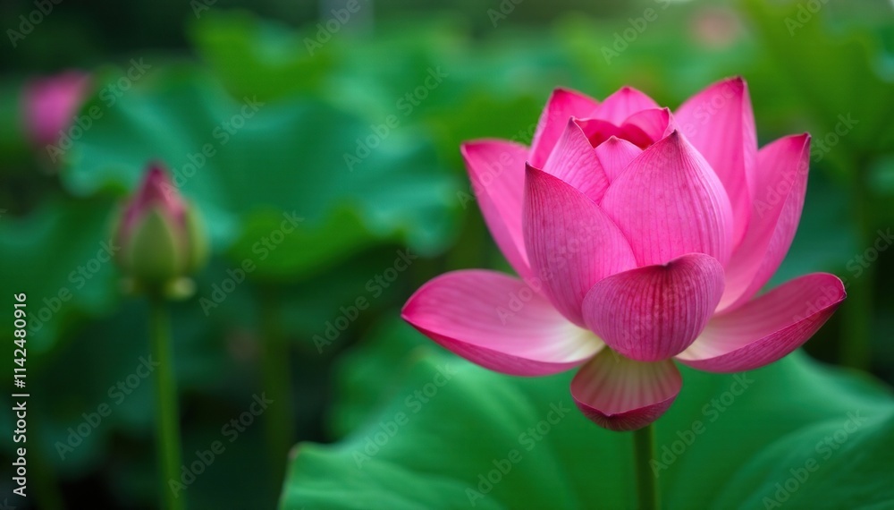 A blooming lotus flower with fully opened petals and vibrant pink color, floral arrangement, lotus bloom A blooming lotus flower with fully opened petals and vibrant pink color, floral arrangement, lotus bloom