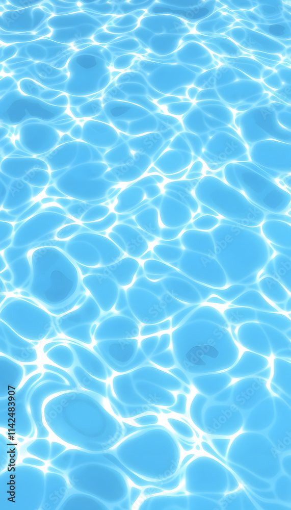 Obraz premium Transparent blue colored clear water surface texture with ripples. Abstract nature background Water waves with copy space, hand-drawn digital illustration. isolated with white highlights