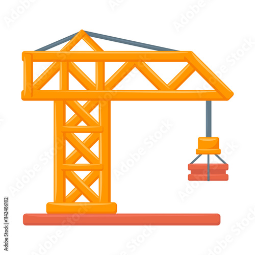 Building Construction Emoji Icon Illustration. Crane Vector Symbol Emoticon Design Doodle Vector.