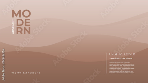 Modern Abstract background in mocha mousse color. Creative horizontal banner, poster, cover. Minimalist cvector design template