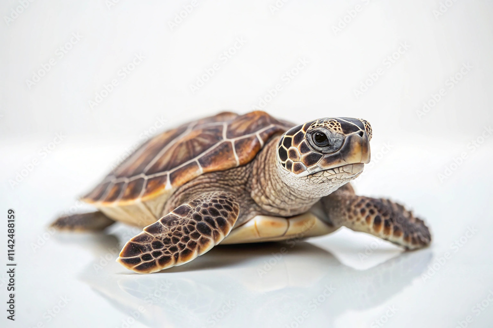 Obraz premium A photo of a turtle a over white background