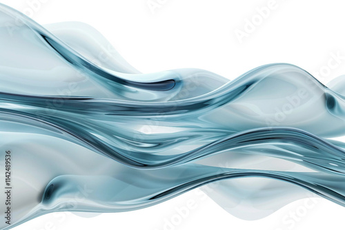 Serene Smooth 3D Wave: Evoking Calmness and Fluidity in Your Designs Isolated on Transparent Background