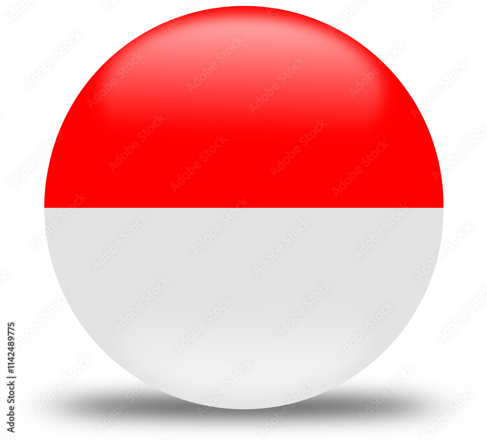 circle indonesia 3d flag. circle indonesia 3d flag.