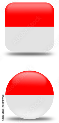 set vector indonesia 3d flag.