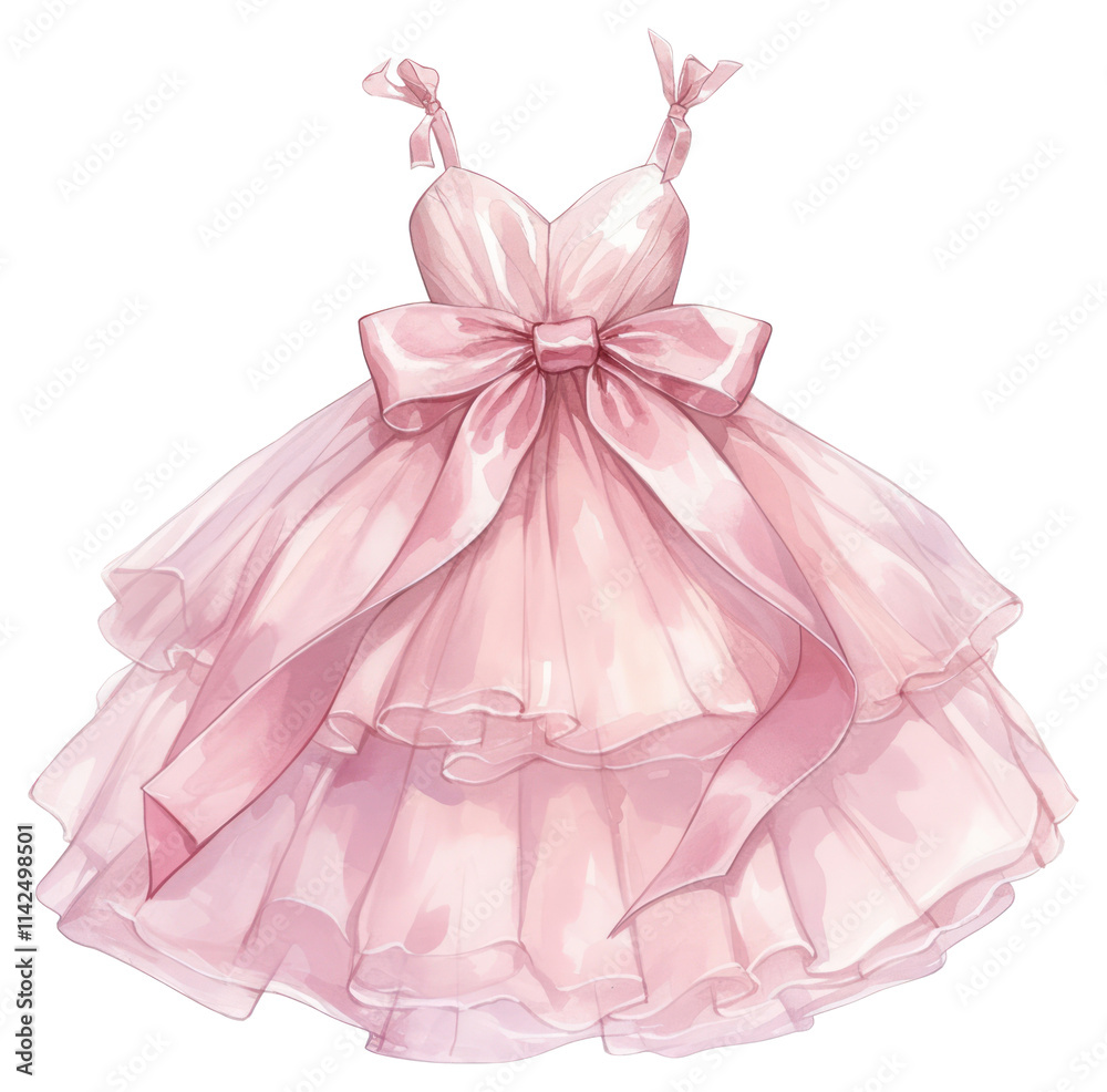 PNG Coquette dress illustration watercolor fashion.
