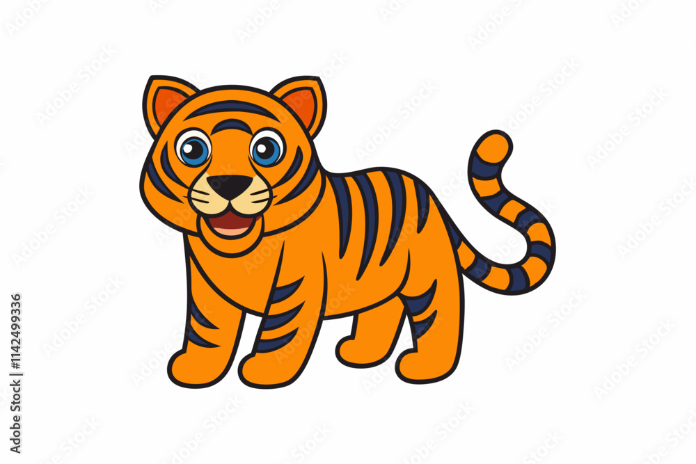tiger cartoon isolated on white tiger cartoon isolated on white