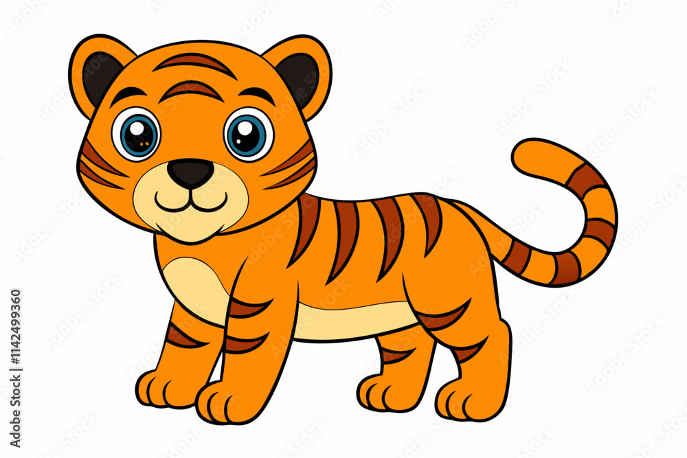 tiger cartoon isolated on white tiger cartoon isolated on white