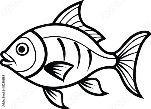 Fish line art design 