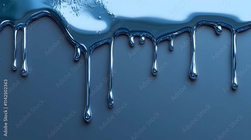 Liquid Metal Dripping Downward Smooth Surface Liquid Metal Dripping Downward Smooth Surface