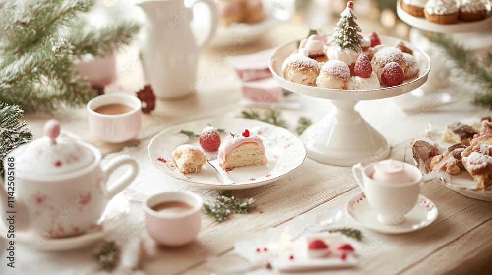 Christmas tea party delights cozy home food photography festive decor aesthetic view celebrating togetherness