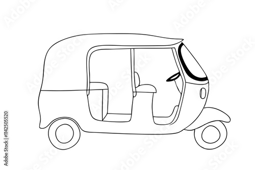 line art of Auto rickshaw vector illustration 