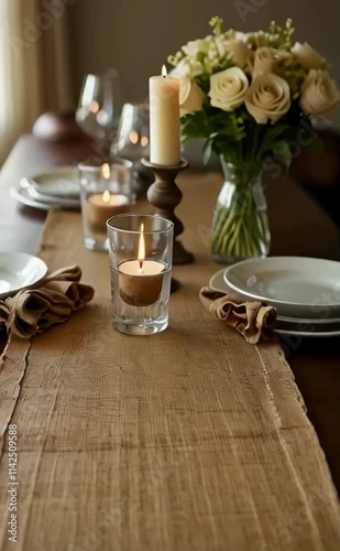 Burlap Table Runner: a rustic touch to your dining table with a burlap runner.