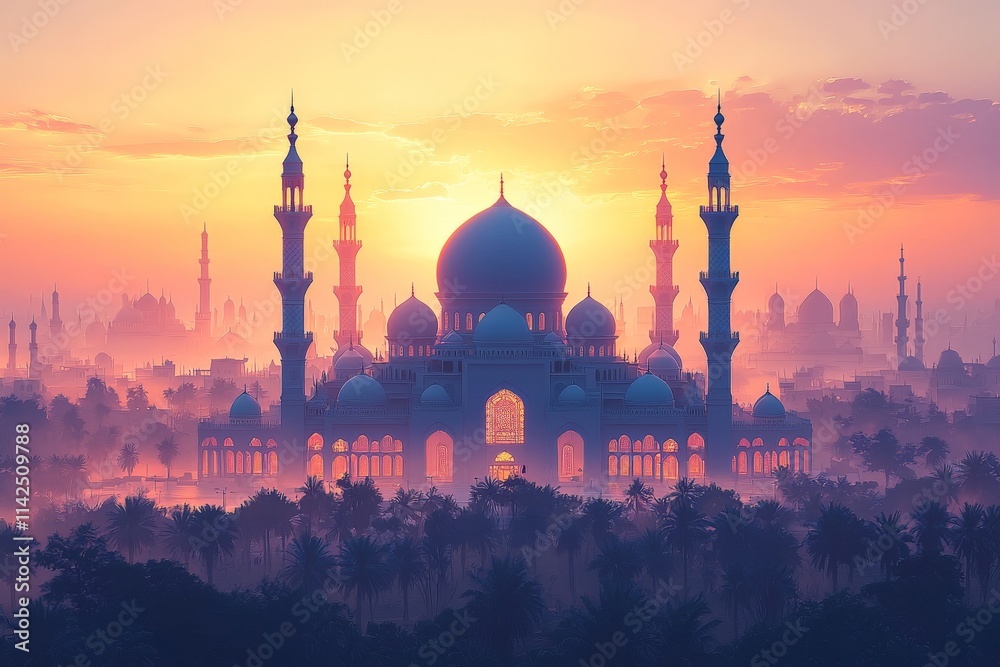 Obraz premium elegant mosque silhouette