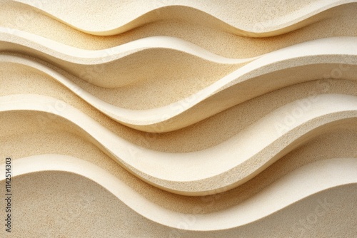 Sand forming a beautiful wavy texture, perfect for backgrounds related to relaxation, nature, and summertime photo