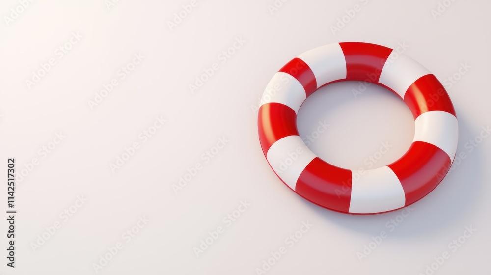 Lifesaving ring on white background safety equipment concept art Lifesaving ring on white background safety equipment concept art