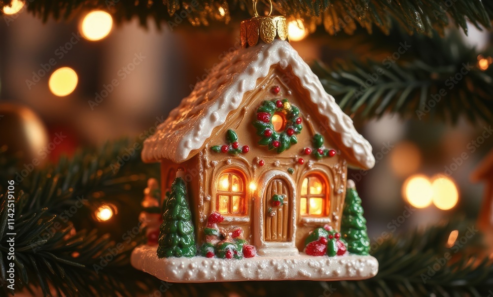 Christmas ornament of a charming house. Christmas ornament of a charming house.