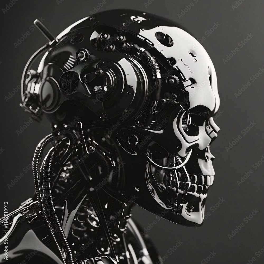 Obraz premium robotic human droid. futuristic ammour. robot. technology in future.