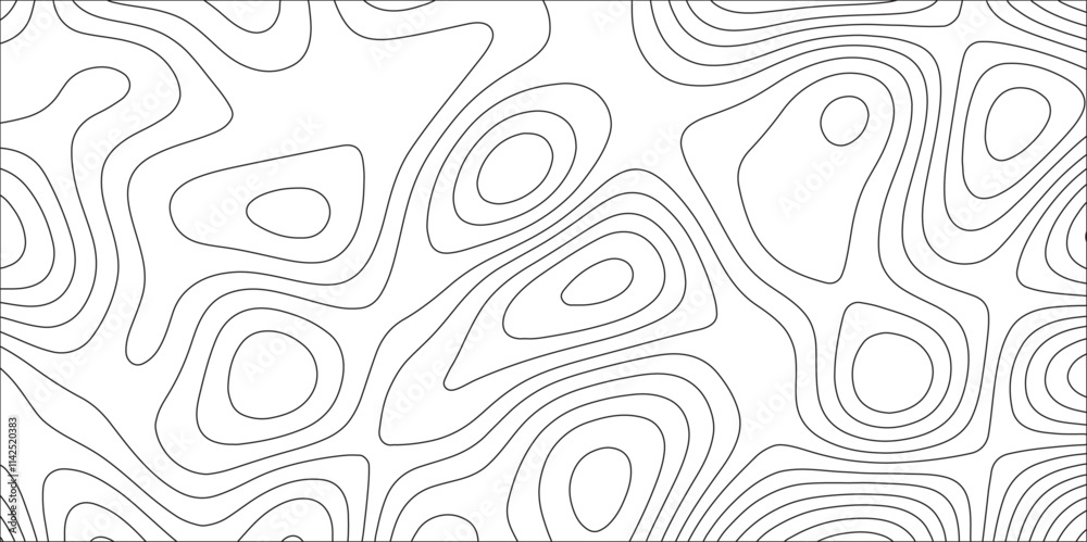 Contour map background. Geography scheme and terrain. Topography grid map. Ocean topographic line map with curvy wave isolines. Stylized height of the topographic map contour in lines Contour map background. Geography scheme and terrain. Topography grid map. Ocean topographic line map with curvy wave isolines. Stylized height of the topographic map contour in lines