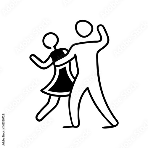 Dynamic dancing couple in traditional attire icon