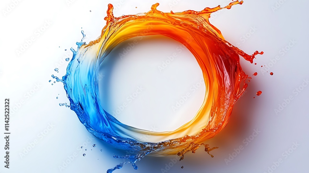 Dynamic water splash circle abstract art colorful background Dynamic water splash circle abstract art colorful background