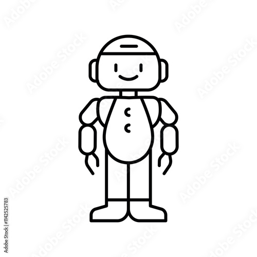 Interactive Robots robot line icon.