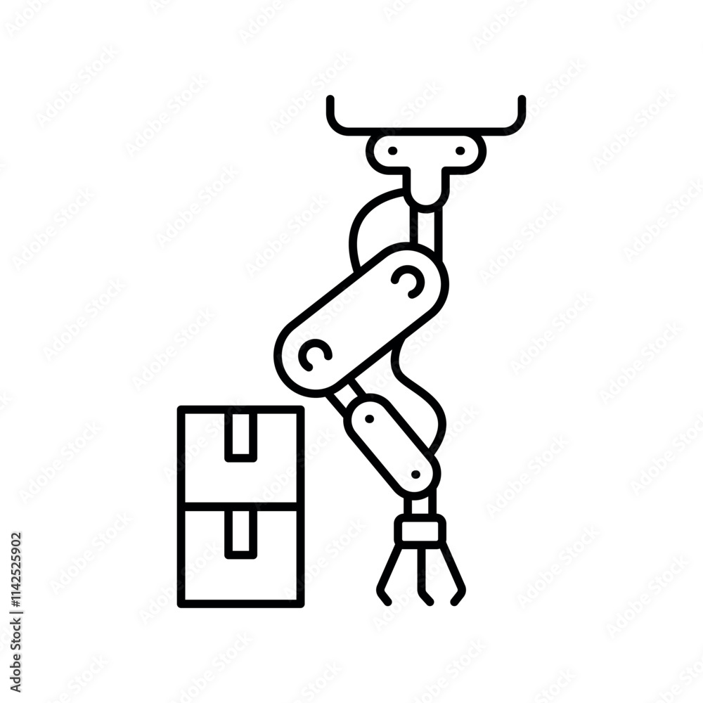 Obraz premium Industrial Automation line icon.