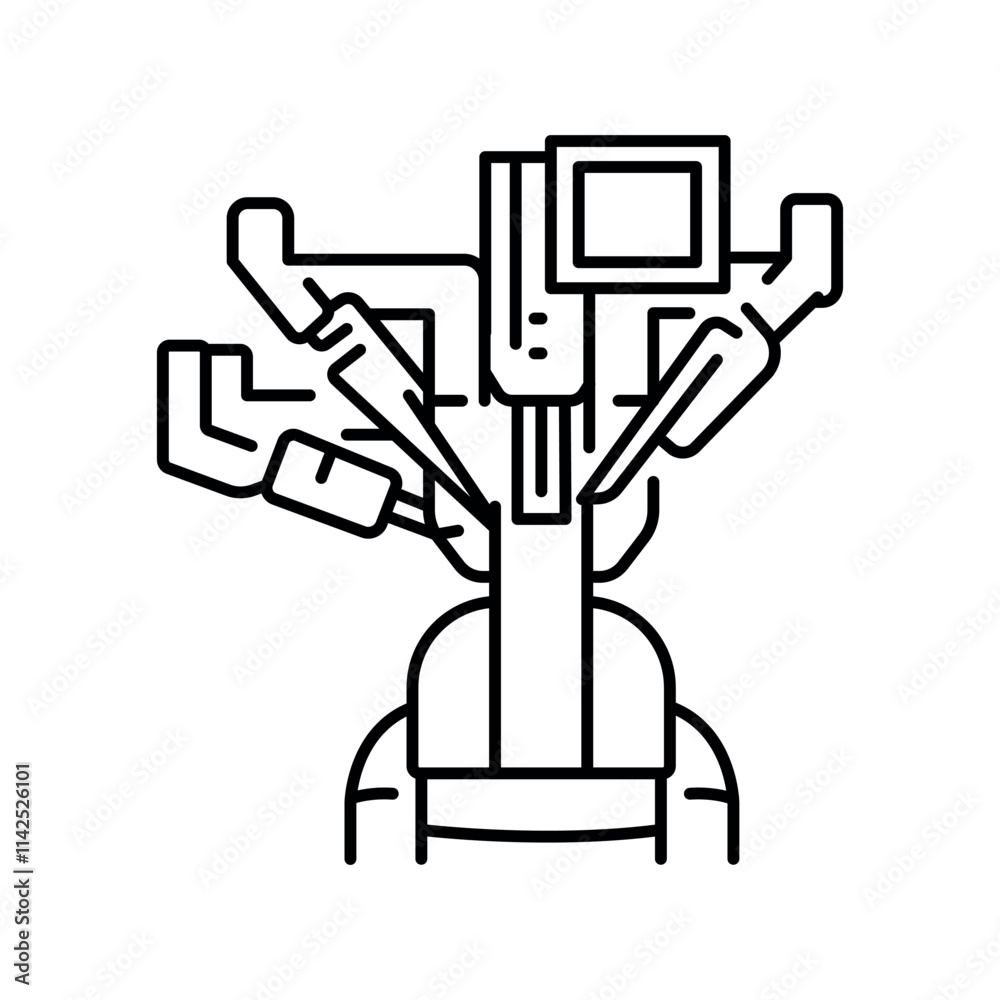 medical robot line icon. medical robot line icon.