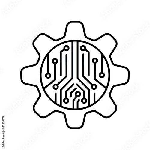 Mechatronics line icon.