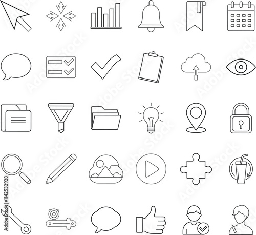 Web UI Icons Productivity, Communication, Data, and Security