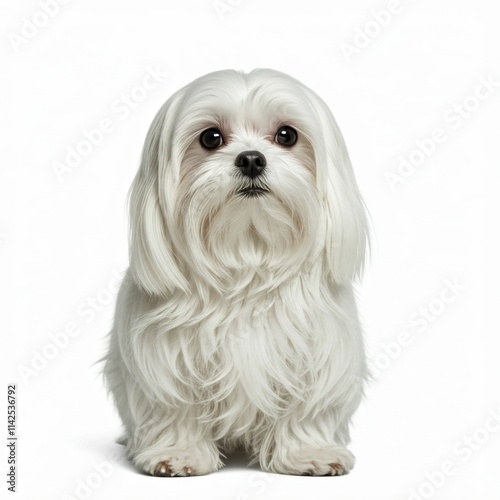 Ein Malteser Hund auf weißem Hintergrund photo
