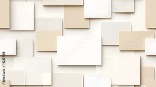 Wallpaper Mural Minimalist seamless pattern with cream and white rectangular shapes Torontodigital.ca