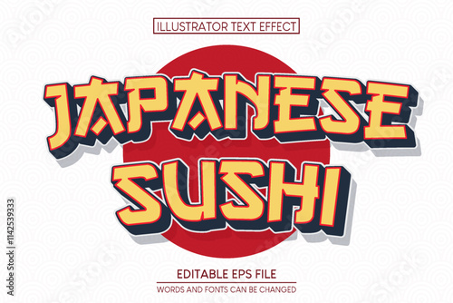 japanese Sushi Text Effect. editable text effect