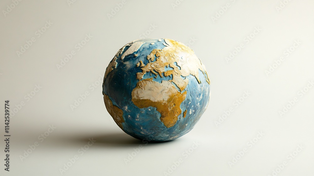 custom made wallpaper toronto digitalHand-painted Earth Globe Model on a Light Background