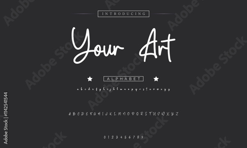 Hand drawn calligraphic vector monoline font. Distress signature letters. Modern script calligraphy type. ABC typography latin signature alphabet.