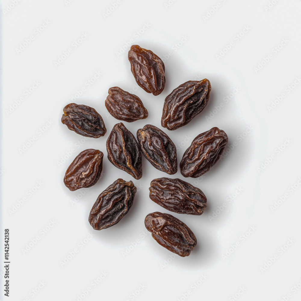 Obraz premium Raisins top view isolate on white background.