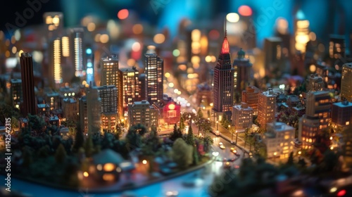 diorama of citylights 