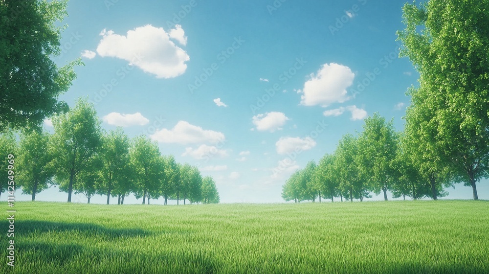 Obraz premium Summer's Embrace with grass and sky