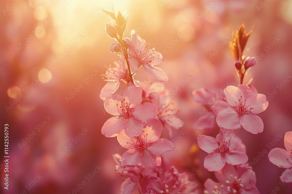 Beautiful warm background of cherry blossoms blooming in spring. Beautiful warm background of cherry blossoms blooming in spring.