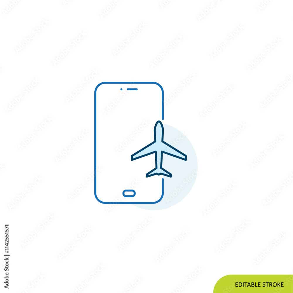 Aeroplane mode Mobile Icon, Editable stroke Aeroplane mode Mobile Icon, Editable stroke