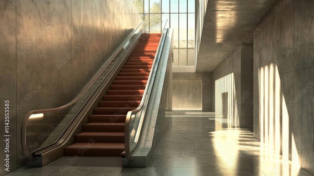 Obraz premium Escalator Elevator stair lift background