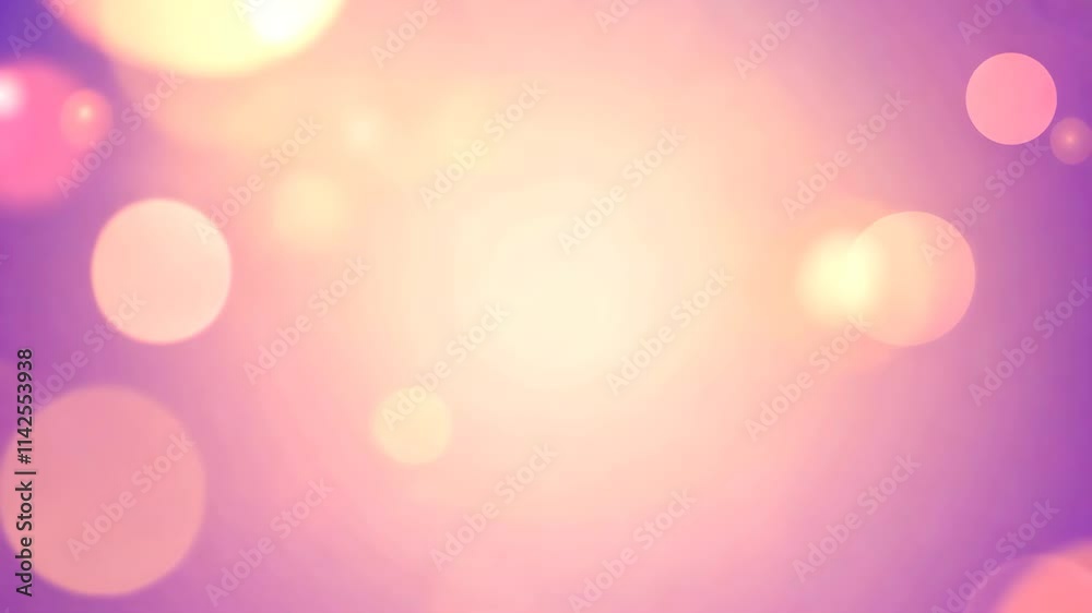 Abstract pink and purple bokeh background with soft glowing circles and light particles floating gently, perfect for romantic, dreamy, or festive projects