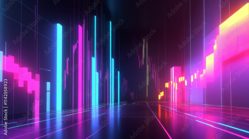 Dynamic Minimalist Trading Visualization Scene