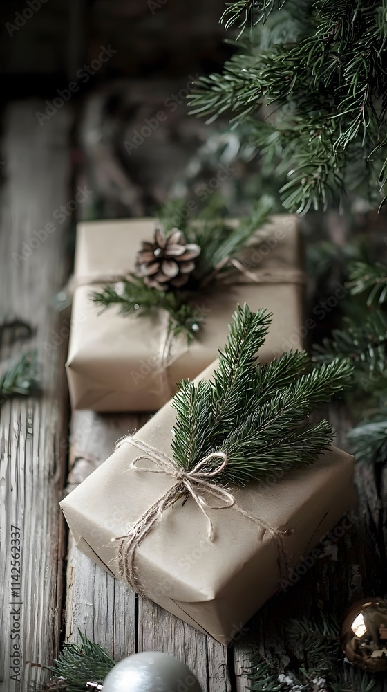 Natural Gift Wrapping with Kraft Paper and Twine for Holidays Natural Gift Wrapping with Kraft Paper and Twine for Holidays