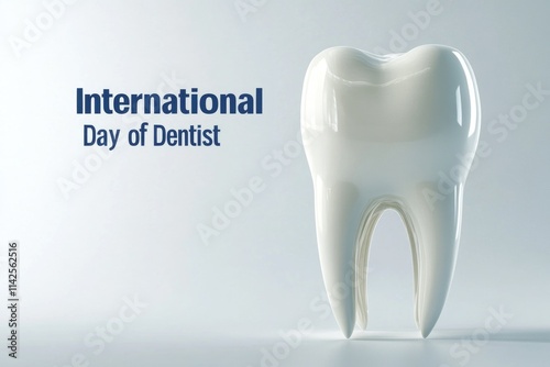 Celebrating international dentist day with a giant tooth sculpture photo