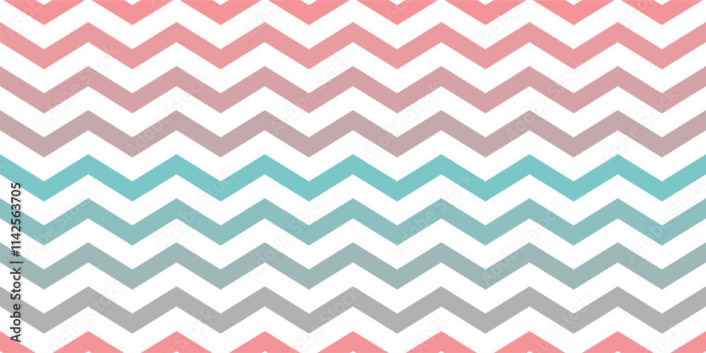Color zig zag pattern seamless texture isolated on white