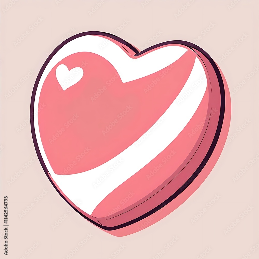 Pink Heart: A Sweet, Stylized Illustration Pink Heart: A Sweet, Stylized Illustration